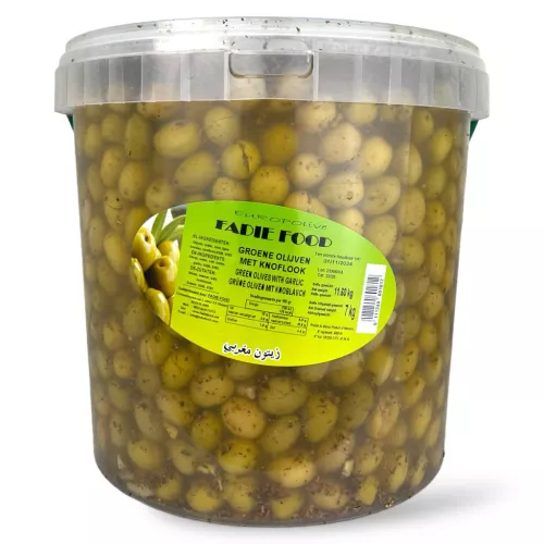 Fadie Food Green Olives With Garlic 11.6kg